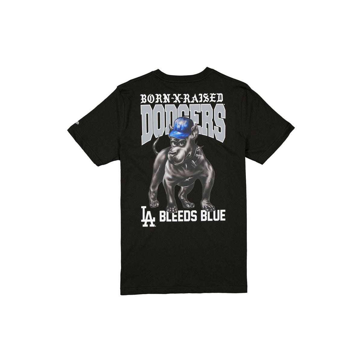 Born x Raised x Los Angeles Dodgers Bleeds Blue Black T-Shirt