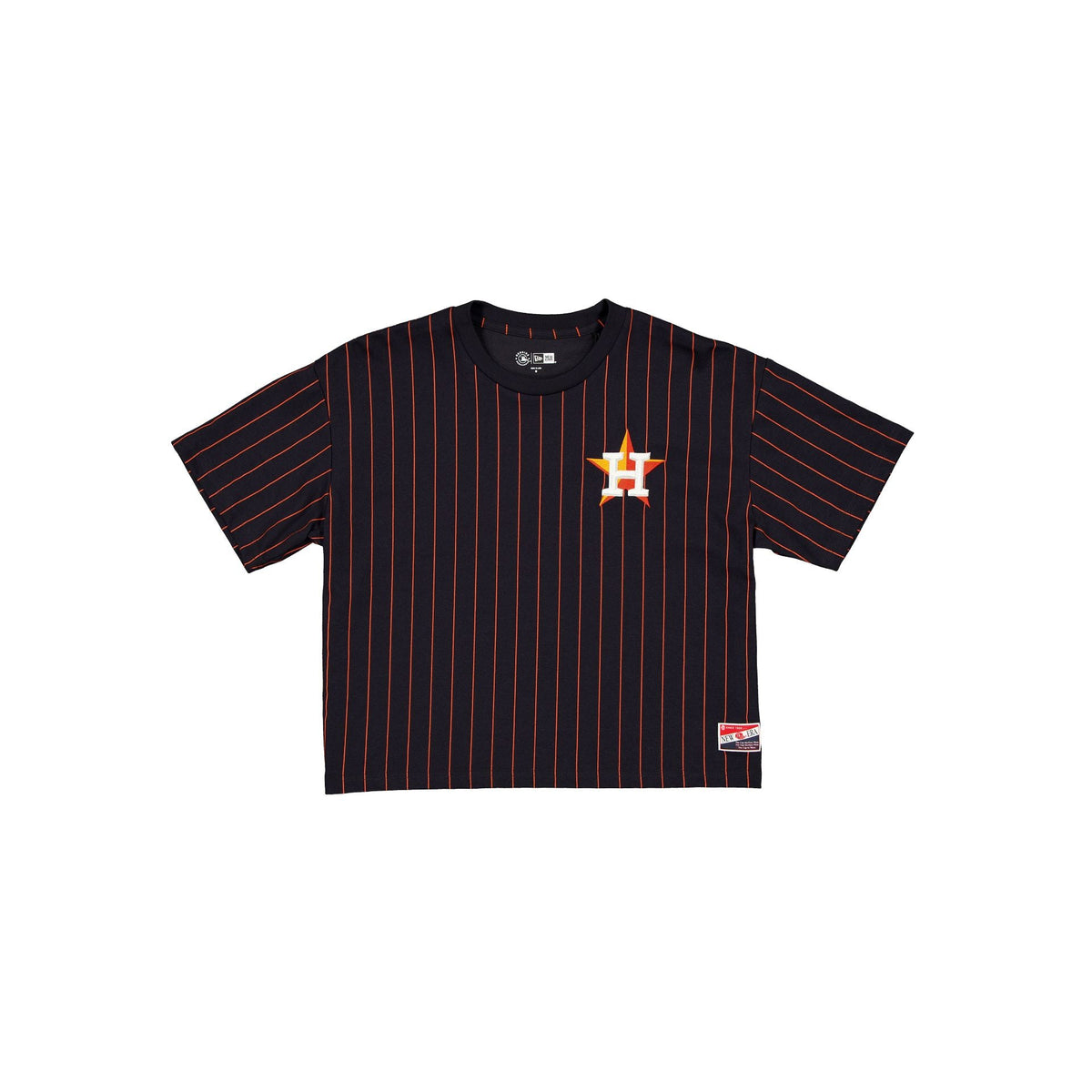 Houston Astros Throwback Women's Cropped Pinstripe T-Shirt