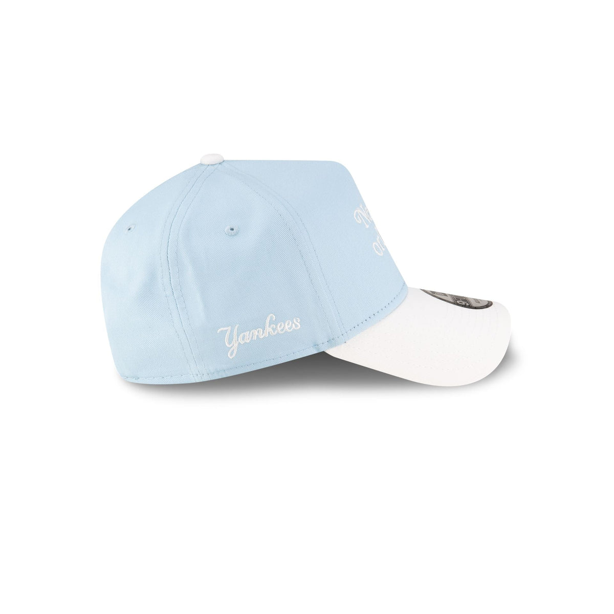 New York or Nowhere x New York Yankees Blue Wordmark 9FORTY A-Frame Snapback Hat