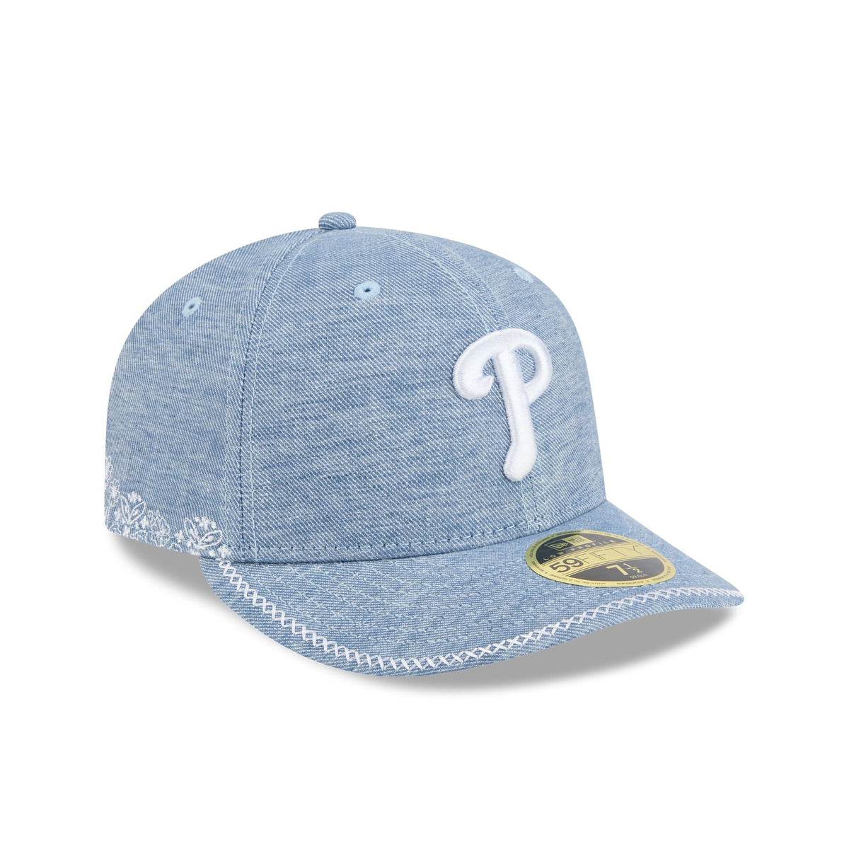 Philadelphia Phillies Hand Stitched Chambray Low Profile 59FIFTY Fitted Hat