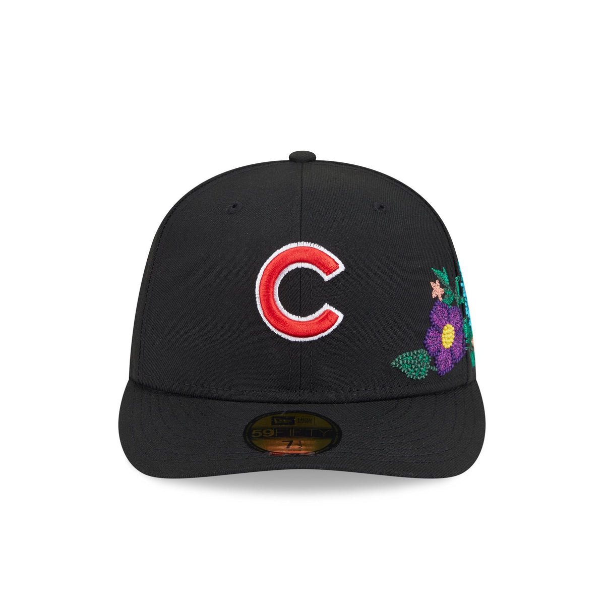 Chicago Cubs Tonal Florals Black 59FIFTY Fitted Hat