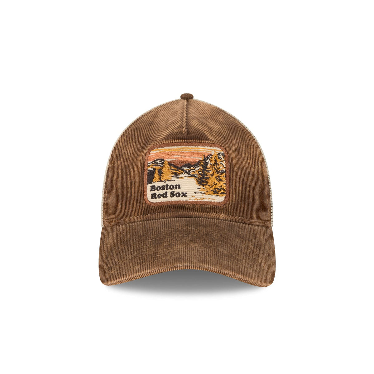 Boston Red Sox Vintage Landscape Brown 9TWENTY A-Frame Trucker Hat