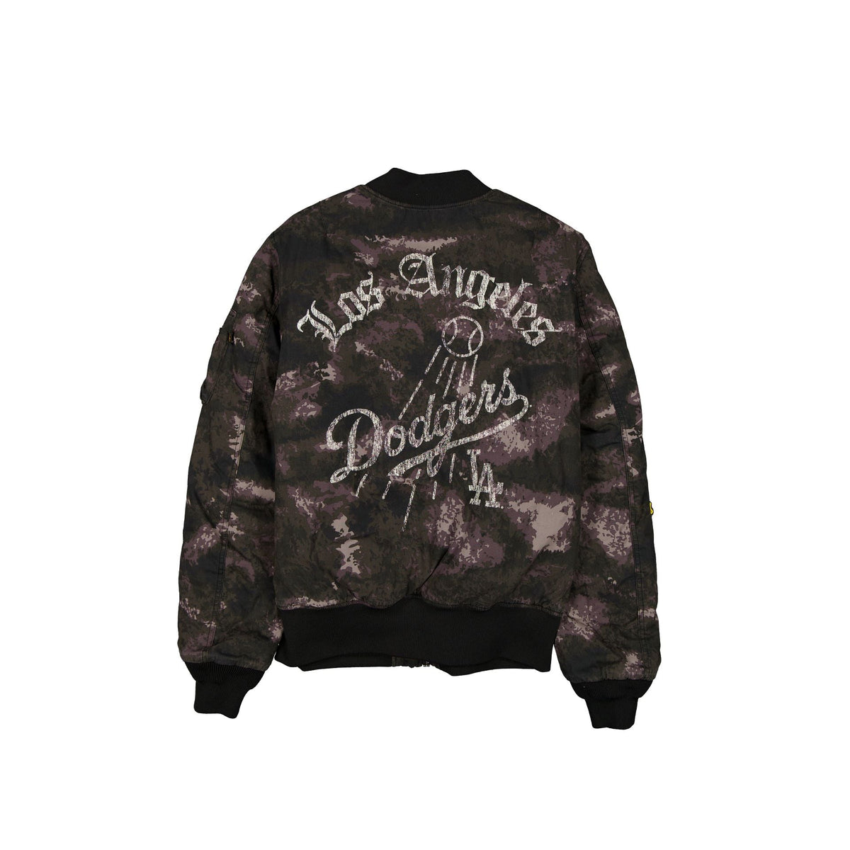 Alpha Industries x Los Angeles Dodgers Black Camo MA-1 Bomber Jacket