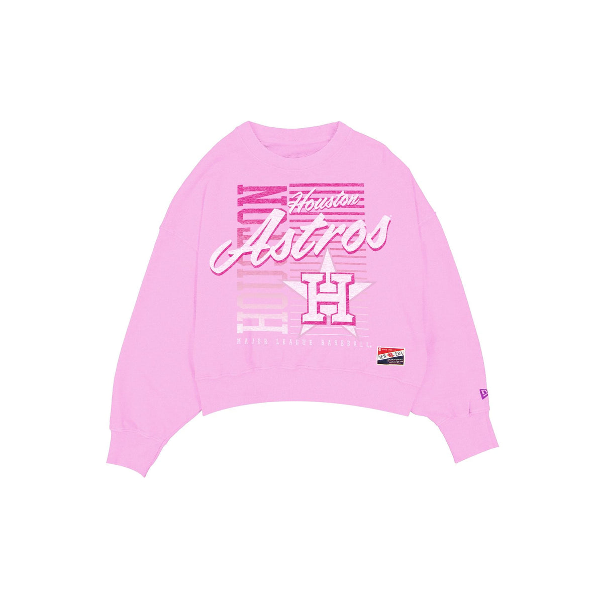 Houston Astros Throwback Women's Washed Pink Crewneck