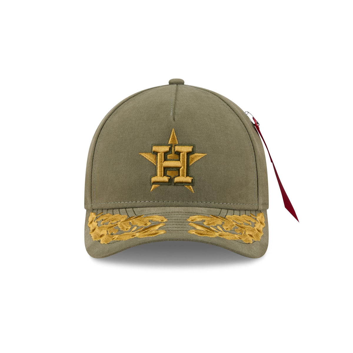 Alpha Industries x Houston Astros Olive Green 9FORTY M-Crown A-Frame Snapback Hat