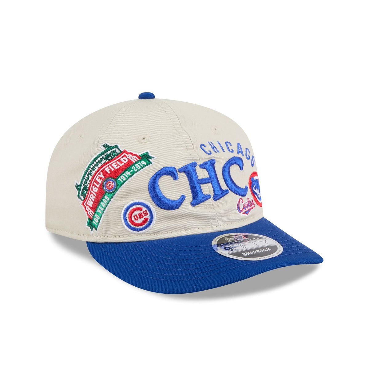 Chicago Cubs Scattered Patches Retro Crown 9FIFTY Snapback Hat