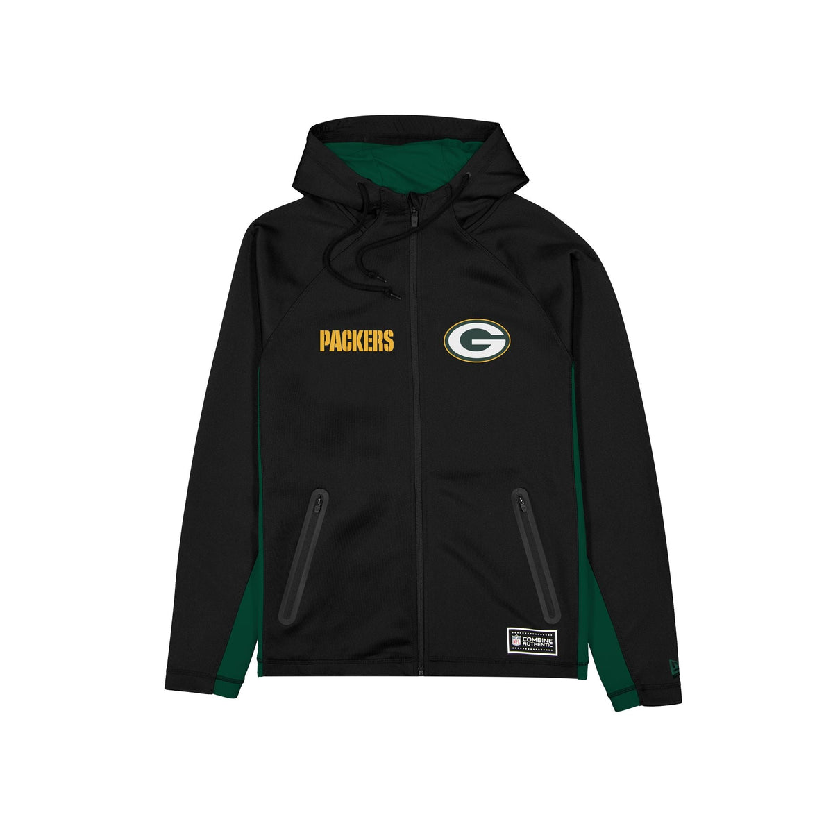 Green Bay Packers Combine Black Full-Zip Hoodie