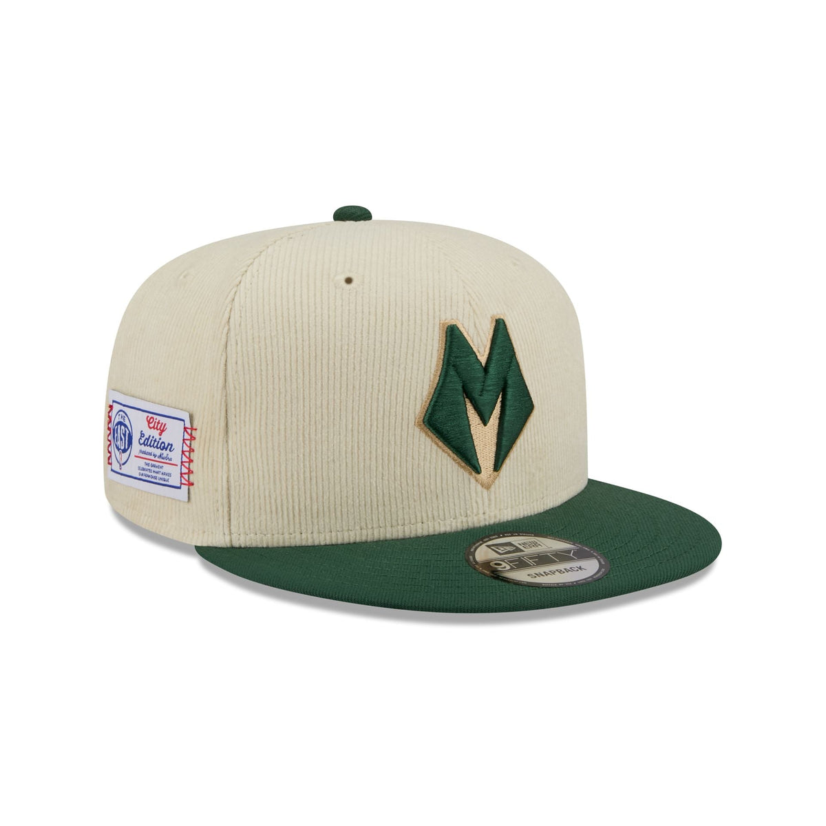 Milwaukee Bucks 2025 City Edition Chrome White Corduroy 9FIFTY Snapback Hat
