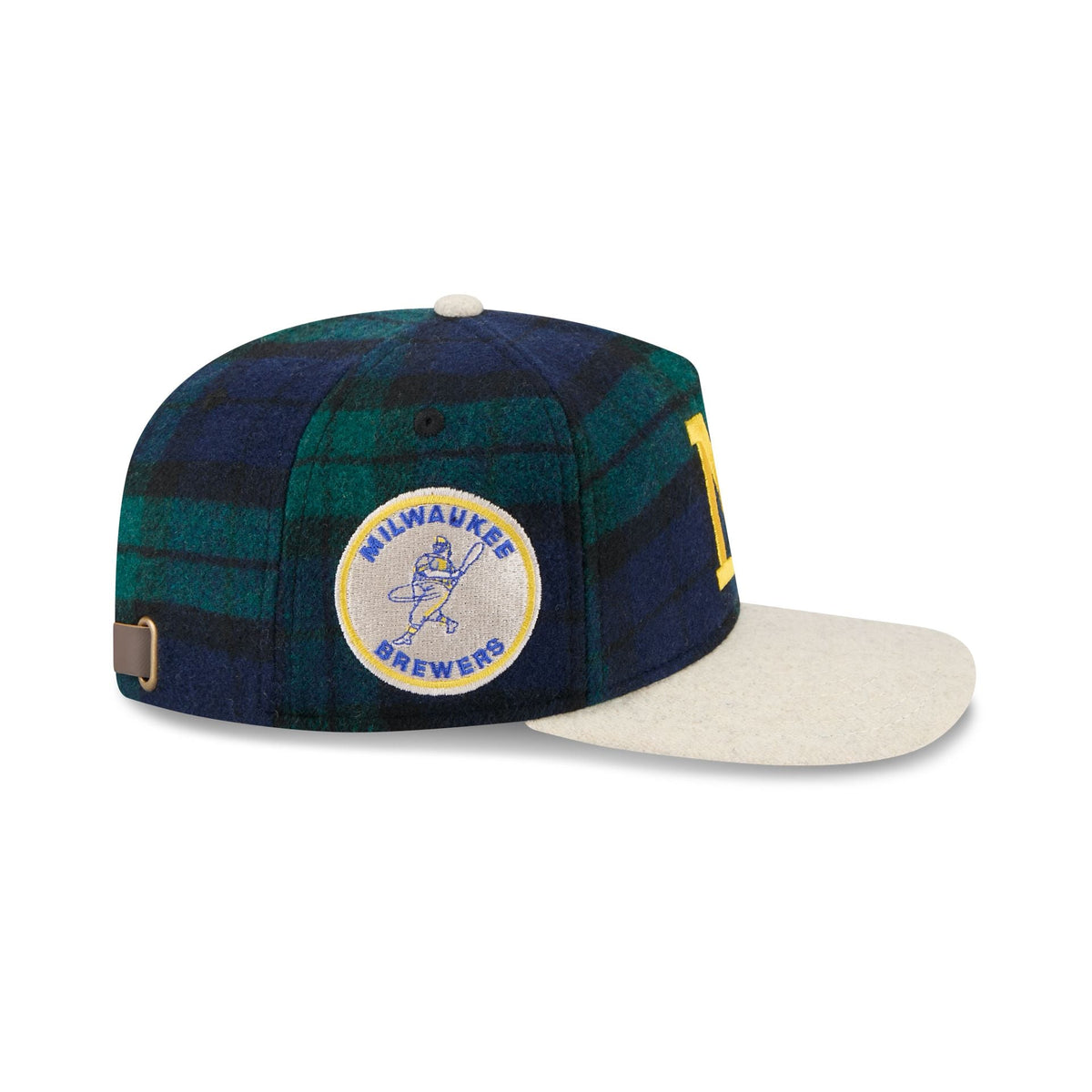 Milwaukee Brewers Plaid Letterman 19TWENTY Adjustable Hat