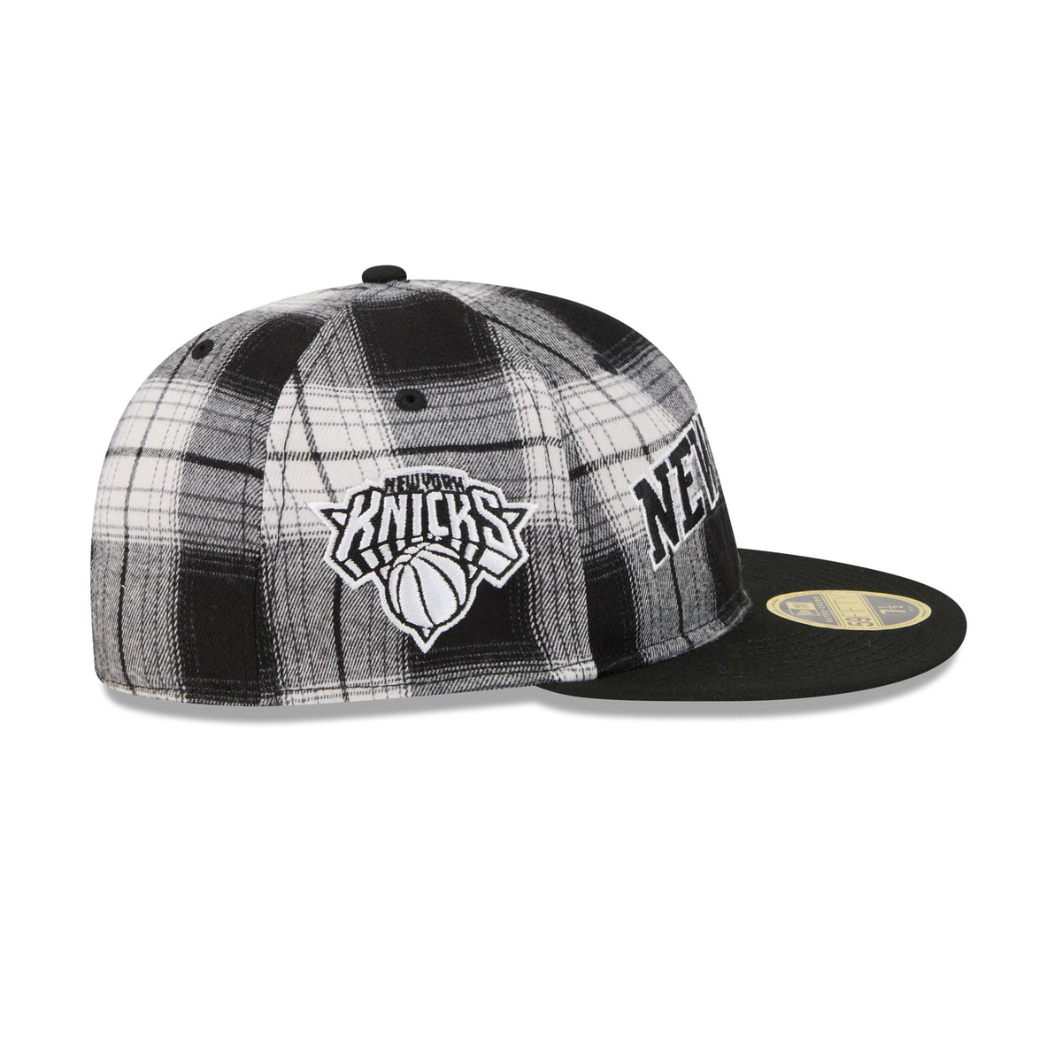 New York Knicks Grunge Plaid Retro Crown 59FIFTY Fitted Hat