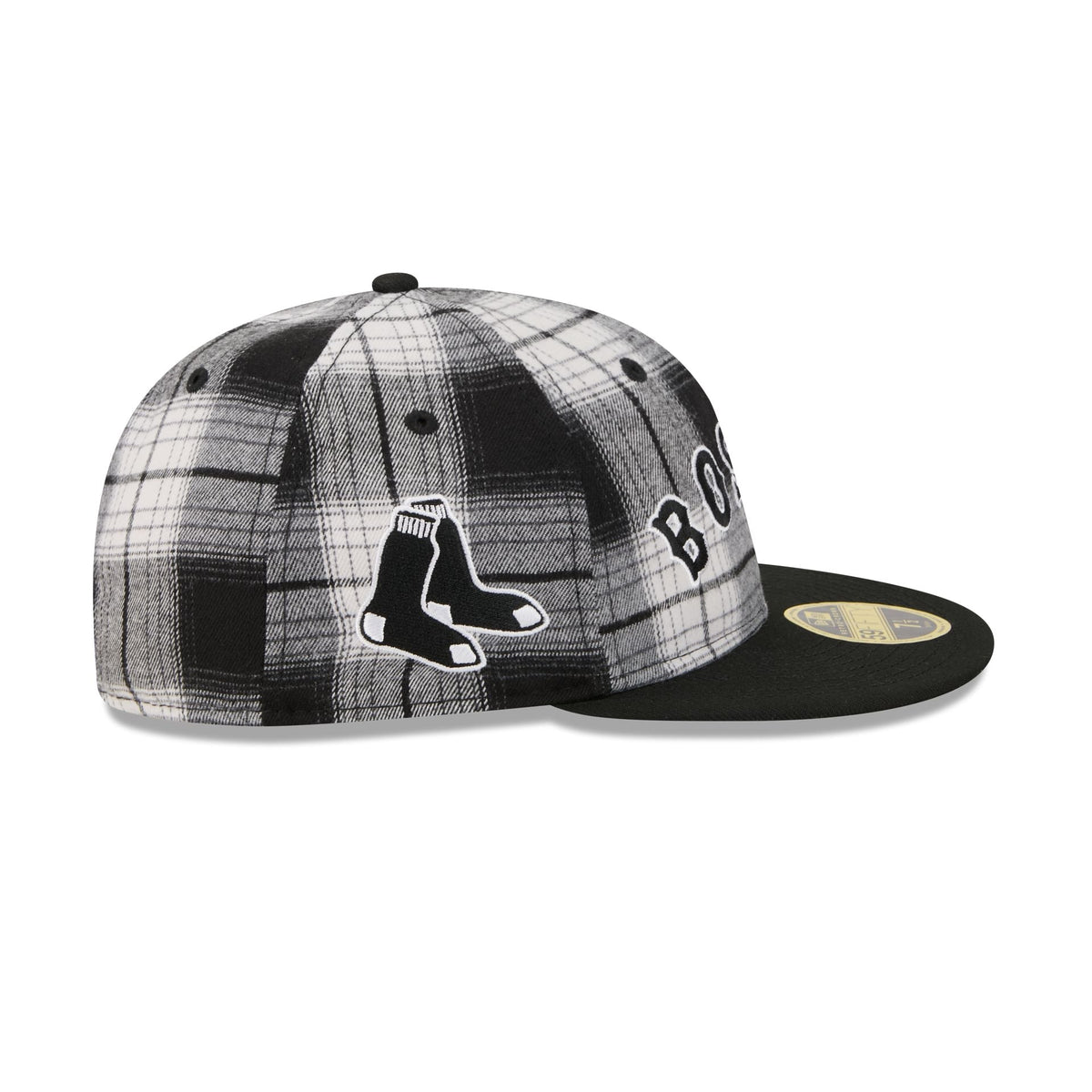 Boston Red Sox Grunge Plaid Retro Crown 59FIFTY Fitted Hat