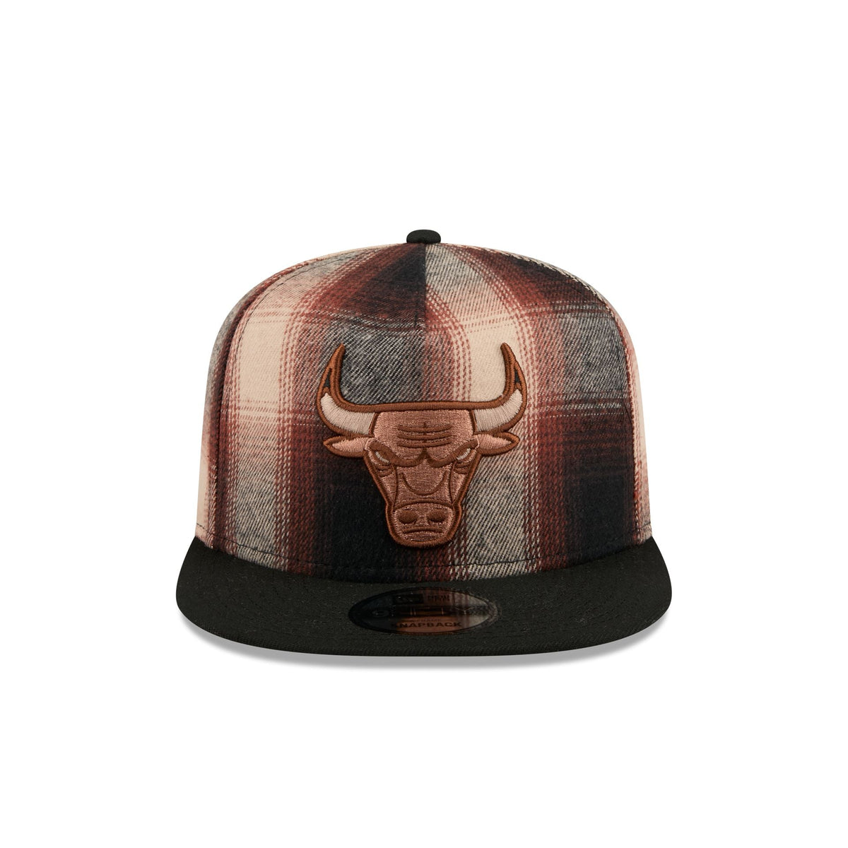 Chicago Bulls Grunge Plaid 9FIFTY A-Frame Adjustable Hat