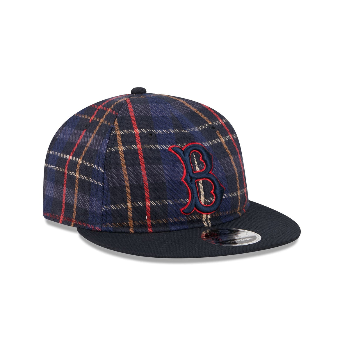 Brooklyn Dodgers Grunge Plaid Retro Crown 9FIFTY Adjustable Hat