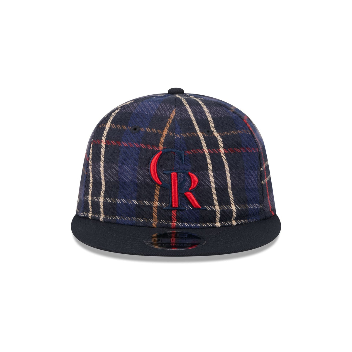 Colorado Rockies Grunge Plaid Retro Crown 9FIFTY Adjustable Hat