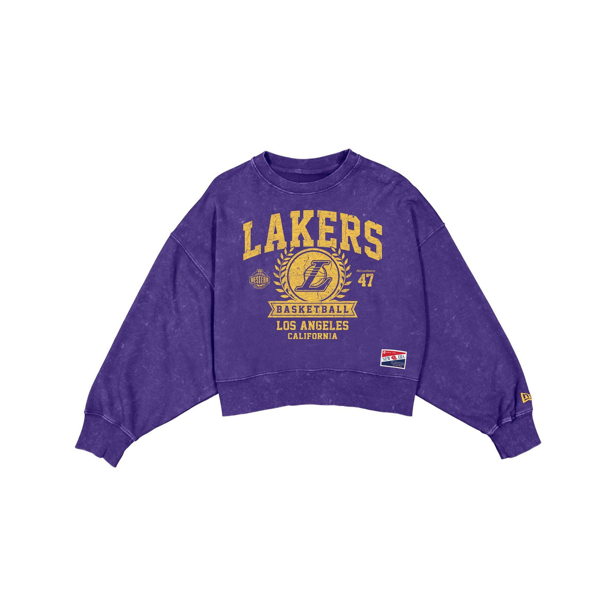 Los Angeles Lakers Throwback Women's Boxy Crewneck