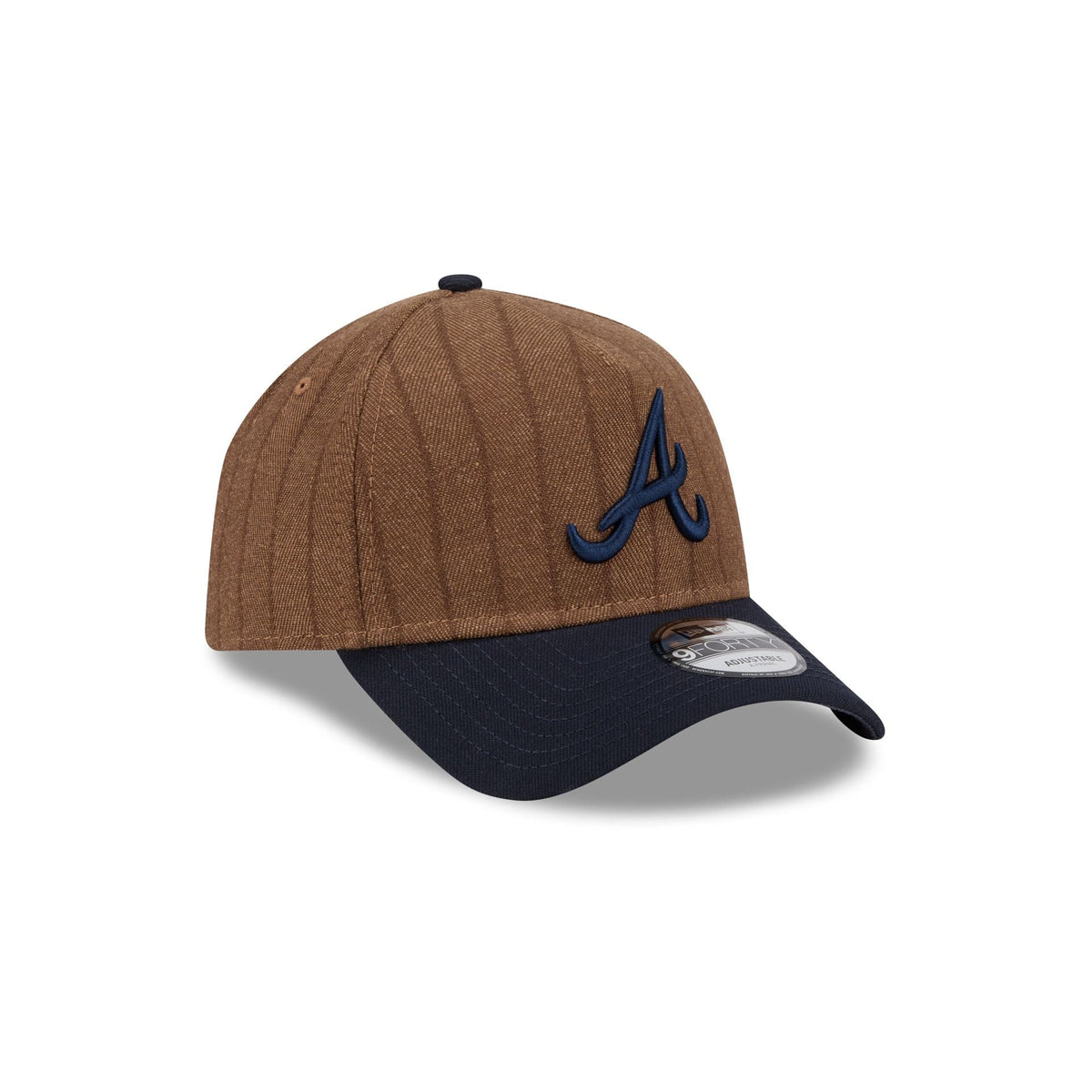 Atlanta Braves Three Looms Wool Pinstripe 9FORTY A-Frame Snapback Hat
