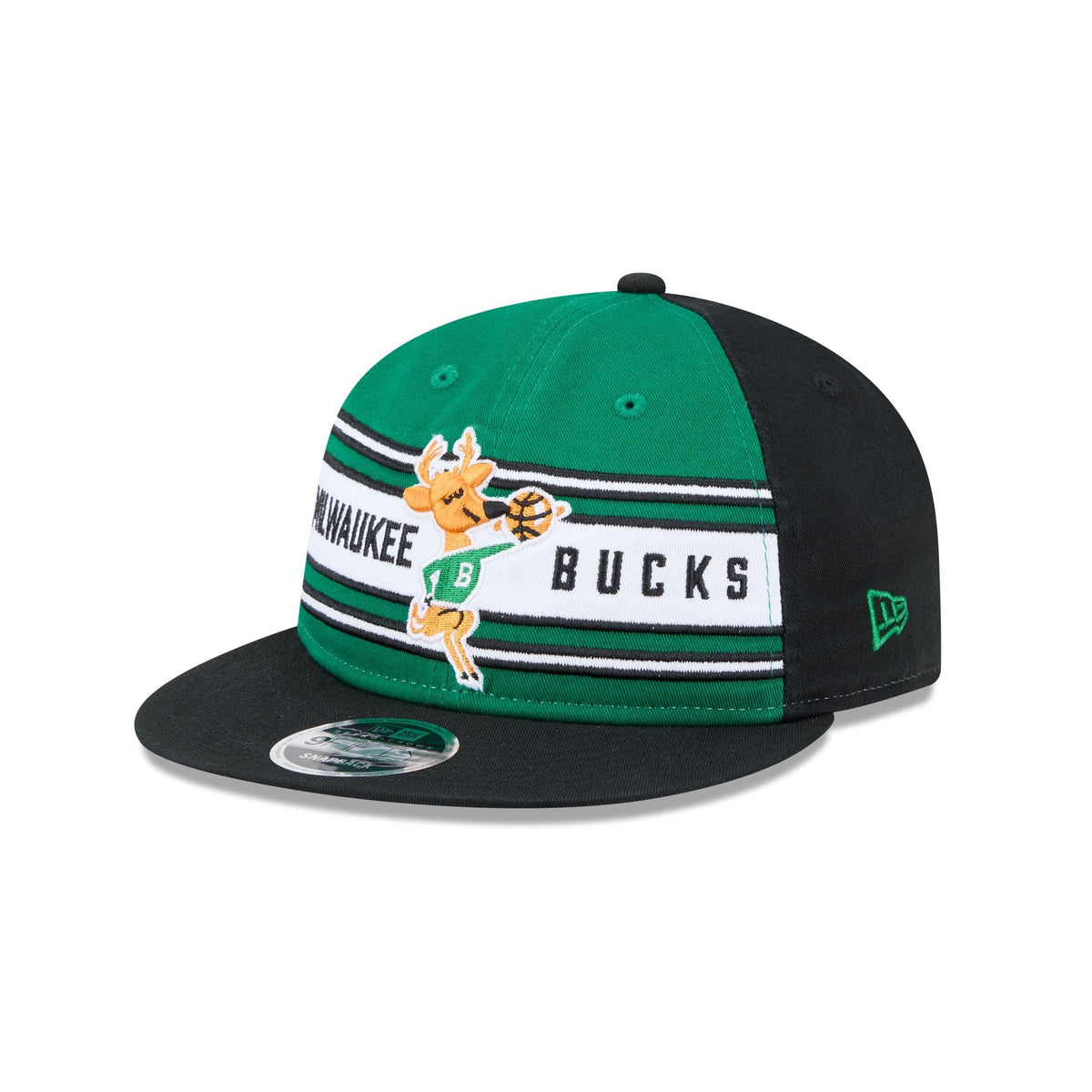Milwaukee Bucks Team Stripes Retro Crown 9FIFTY Snapback Hat