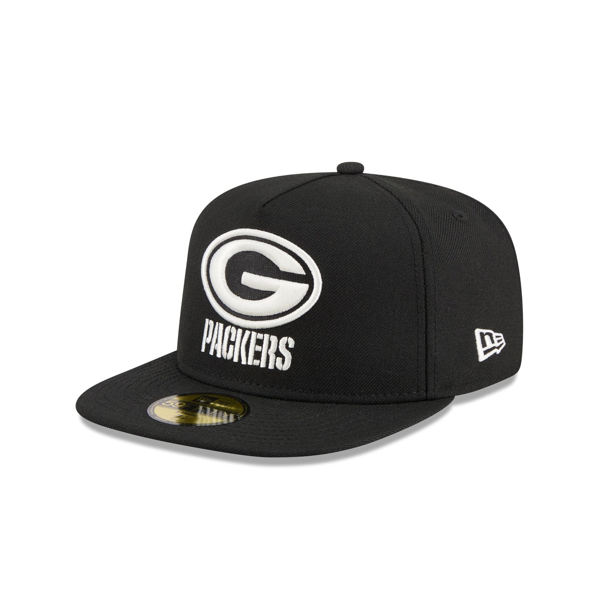 Just Caps Chiseled Logo Green Bay Packers 59FIFTY A-Frame Fitted Hat
