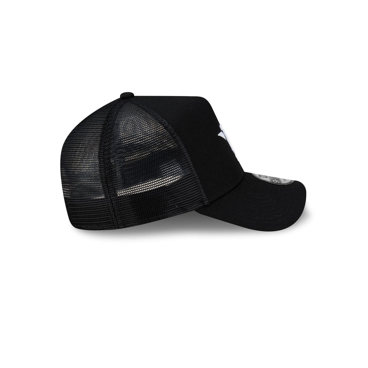 Houston Astros Side Script Black 9FORTY A-Frame Trucker Hat