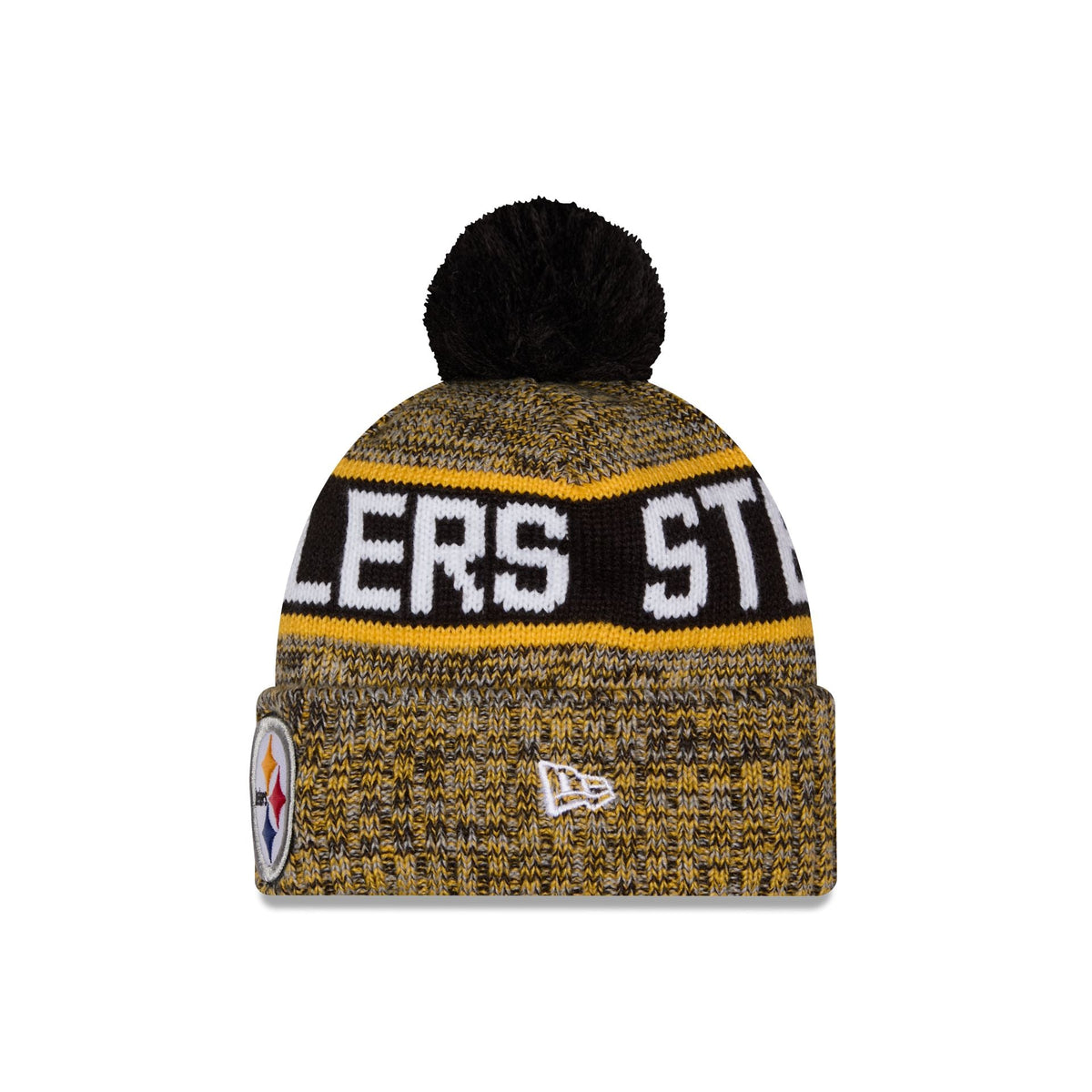 Pittsburgh Steelers Tri Color Pom Knit Hat