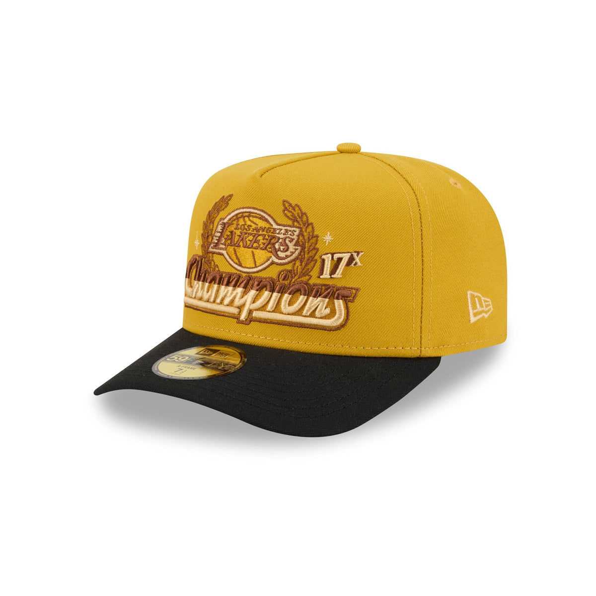 Just Caps Hardwood Classics Trophy Yellow Los Angeles Lakers 59FIFTY A-Frame Fitted Hat
