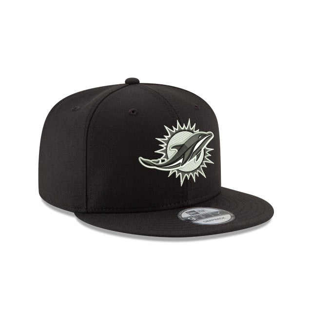 Miami Dolphins Black and White 9FIFTY Snapback Hat