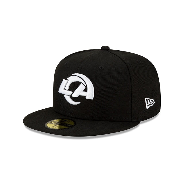 Los Angeles Rams Black and White 59FIFTY Fitted Hat
