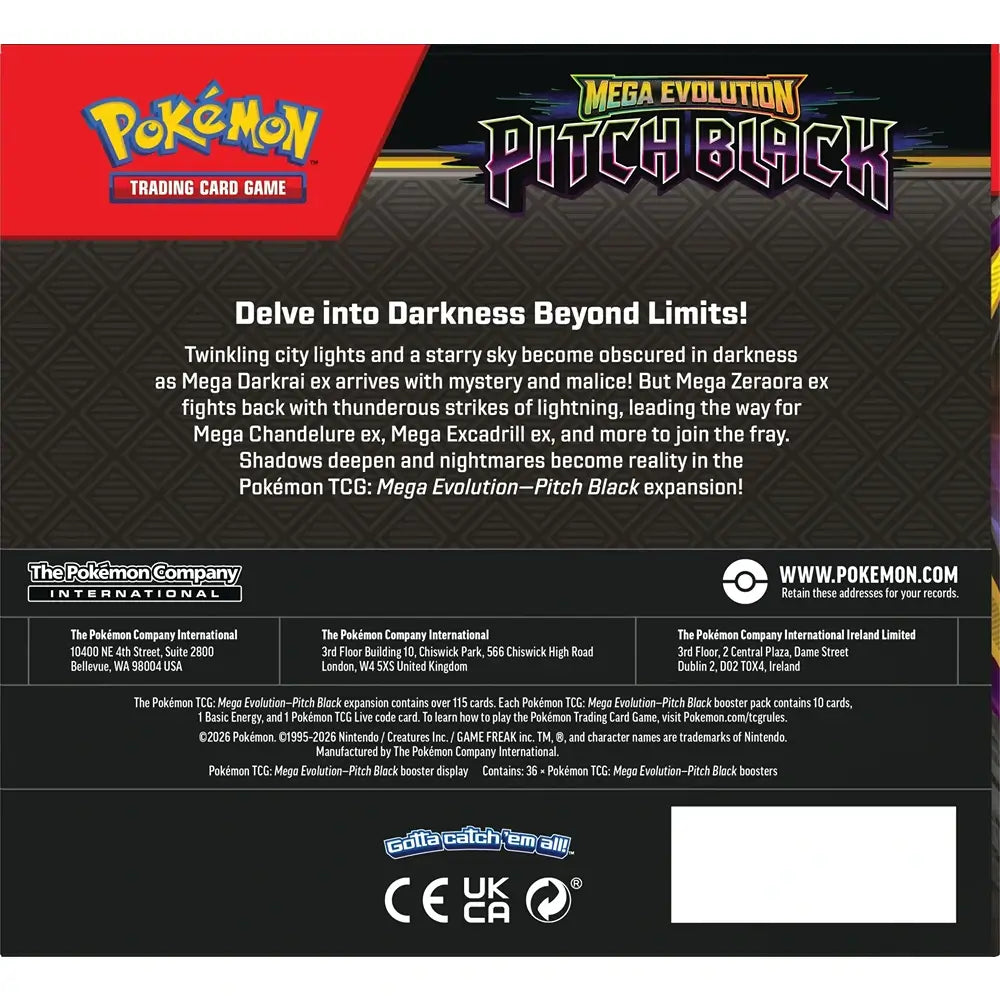 🔥2026 Christmas Gift🎄: Mega Evolution - Pitch Black Booster Box (36 Booster Packs)