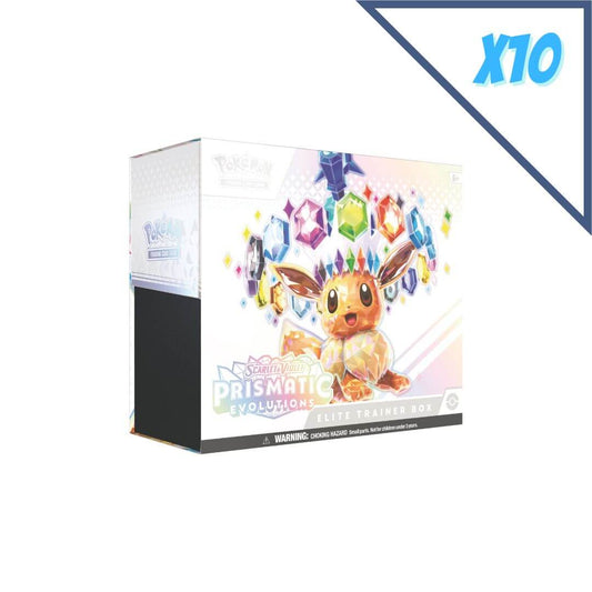 🔥2026 Christmas Gift🎄: Scarlet & Violet - Prismatic Evolutions Elite Trainer Box (ETB) Case (10)
